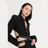 2022niche design short backless suit, irregular high waist skirt for summer women's sexy high street suit