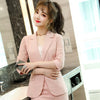 2023SS Female Elegant Women's Skirt Suit Pink Jacquard Blazer Bussiness Jacket Office Lady 2 Pieces Set Plus Size S-4XL