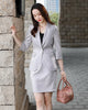 2023SS Female Elegant Women's Skirt Suit Purple Gray Apricot Blazer Bussiness Jacket Office Lady 2 Pieces Set Plus Size S-4XL