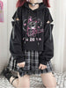 2023 Anime Kpop Kawaii Sweatshirt Women Harajuku Plaid Skirts Gothic Punk Alt Hoodies Cartoon Print Aesthetic Grunge Emo T Shirt