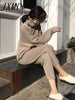 2023 Autumn And Winter Casual Loose Aand Lazy Wind Knitted Suit Women's Pullover Sweater Wide-Leg Pants Two Pieces