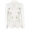 2023 Autumn And Winter European And American  Double Breasted Jacquard Fabric Slim Women's Suit Coat