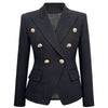 2023 Autumn And Winter European And American  Double Breasted Jacquard Fabric Slim Women's Suit Coat
