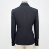 2023 Autumn And Winter European And American  Double Breasted Jacquard Fabric Slim Women's Suit Coat