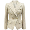 2023 Autumn And Winter European And American  Double Breasted Jacquard Fabric Slim Women's Suit Coat