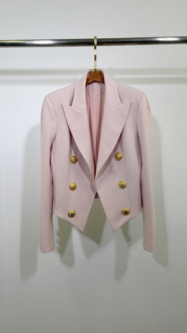 2023 Autumn  Women Pink Double Breasted Blazer jJacket Ladies Chic  Coat Ddxgz2v 8.16