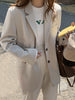2023  Autumn Blazer Jackets For Women Temperament Simple Lapel Long-Sleeved Blazers Loose Casual Single Breasted Suit Jacket