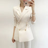 2023 Autumn Blazer Suit Jacket Female Solid Color Korean Temperament Double-breasted Slim Suit Jacket Female JD2063