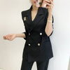 2023 Autumn Blazer Suit Jacket Female Solid Color Korean Temperament Double-breasted Slim Suit Jacket Female JD2063
