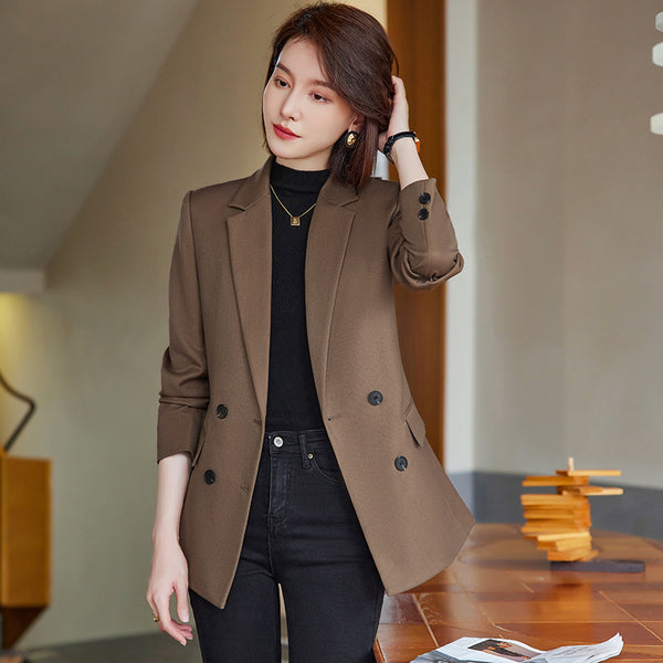 2023 Autumn Casual Small Suit Jacket Women's Western Style Fashionable Small Man High-End Sense Suit Top Female