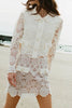 2023 Autumn Doll Collar Water Soluble Flower Lace Embroidery Short Coat+ High Waist A-line Skirts Set