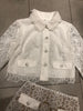 2023 Autumn Doll Collar Water Soluble Flower Lace Embroidery Short Coat+ High Waist A-line Skirts Set