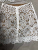 2023 Autumn Doll Collar Water Soluble Flower Lace Embroidery Short Coat+ High Waist A-line Skirts Set