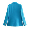 2023 Autumn Style, Women's Suits, Temperament Lapel Solid Color Textured Double-breasted Casual Blazer Women