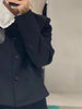 2023 Autumn Women's Black Short Blazer Coat Ladies O-Neck Long-Sleeved Temperament Suit Jacket All-Match