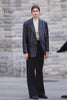 2023 Autumn Star The Same Women Temperament PU Leather Long-Sleeved Notched Single-Breasted Slit High Street Suit Jacket