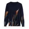 2023 Autumn Winter Casual Knitted Sweater Vintage Women Pullover Sweaters Loose Jumper O Neck Long Sleeve Printed Women Knitwear