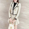 2023 Autumn Winter Suit Jacket Short Skirt Set Women's Korean Elegant Casual Blazers Coat Pleated Mini Skirts Two Piece