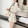 2023 Autumn Winter Suit Jacket Short Skirt Set Women's Korean Elegant Casual Blazers Coat Pleated Mini Skirts Two Piece