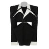 2023 Autumn Winter Trend Blazer Women Party Lapel Long Sleeve Single Button Hollow Out Loose Jacket Black
