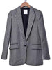2023 Autumn Winter Houndstooth Wool Blazer Office Lady Classic French Plaid Jacket One Button Straight Fit Slim Blazer Top