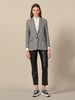 2023 Autumn Winter Houndstooth Wool Blazer Office Lady Classic French Plaid Jacket One Button Straight Fit Slim Blazer Top