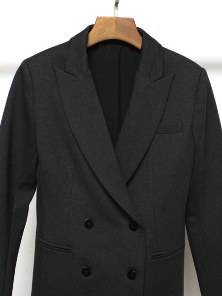 2023 Autumn Winter Suit Collar Long-sleeved Solid Color Double-breasted Fake Pocket Women Casual Slim Fit Blazer