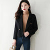 2023 Autumn Winter Women's Clothing Korean Lady Graceful Wool and Blends Suit Jacket Solid Double Button Outerwear