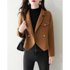 2023 Autumn Winter Women's Clothing Korean Lady Graceful Wool and Blends Suit Jacket Solid Double Button Outerwear