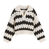 2023 Autumn Winter Striped Pullover Women Knitted Sweater Long Sleeve Chic Tops Preppy Style Casual Loose Sweaters Female Jumper