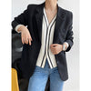 2023 Autumn Winter Women Beige Blazer Dual Pocket Long Sleeve Elegant Korean Style Slim Jacket Coat