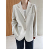 2023 Autumn Winter Women Beige Blazer Dual Pocket Long Sleeve Elegant Korean Style Slim Jacket Coat