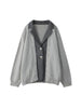 2023 Autumn Winter Women Casual Fake Two Piece Set Patchwork Single Breasted Lapel Collar Lazy Knitted Cardigan Loose Sweater