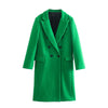 2023 Autumn Winter Women Solid Long Woolen Jackets Coat Double Breasted Thicken Long Sleeve Vitnage Overcoat Outwear