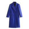 2023 Autumn Winter Women Solid Long Woolen Jackets Coat Double Breasted Thicken Long Sleeve Vitnage Overcoat Outwear