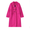2023 Autumn Winter Women Solid Long Woolen Jackets Coat Double Breasted Thicken Long Sleeve Vitnage Overcoat Outwear