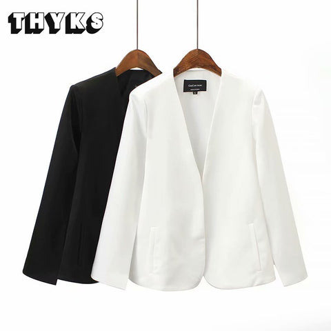 2023 Autumn Women Blazer Black Cape Suit Split Jacket Casual Sleeveless Double-breasted V Neck Female Coat Chic Top Za