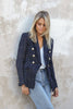 2023 Autumn Women's Plaid Blazer Female Vintage Suits Jacket Top Sets