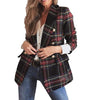 2023 Autumn Women's Plaid Blazer Female Vintage Suits Jacket Top Sets