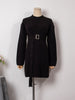 2023 Autumn and Winter Knitted Skirt Straight Belt Elegant Age-Reducing Sweater Dress Women's Clothing