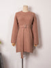 2023 Autumn and Winter Knitted Skirt Straight Belt Elegant Age-Reducing Sweater Dress Women's Clothing
