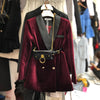 2023 Autumn and Winter Long Velvet Blazer Women High Street Suit Jacket with Running Bag Business Lady Coats Overcoat