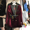 2023 Autumn and Winter Long Velvet Blazer Women High Street Suit Jacket with Running Bag Business Lady Coats Overcoat