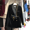 2023 Autumn and Winter Long Velvet Blazer Women High Street Suit Jacket with Running Bag Business Lady Coats Overcoat