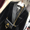 2023 Autumn and Winter Long Velvet Blazer Women High Street Suit Jacket with Running Bag Business Lady Coats Overcoat