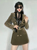 2023 Autumn and Winter Long Velvet Blazer Women High Street Suit Jacket with Running Bag Business Lady Coats Overcoat