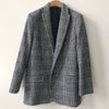 2023 Autumn and Winter Plaid Jacket Office Lady One Button Wool Blended Blazer