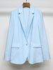 2023 Autumn and Winter Solid Color Suit Collar Single Button Women Long-sleeved Loose Casual Suit Jacket