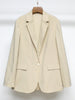 2023 Autumn and Winter Solid Color Suit Collar Single Button Women Long-sleeved Loose Casual Suit Jacket