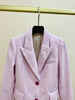 2023 Autumn and Winter Women Blazer Pink Striped Single-breasted Blazer